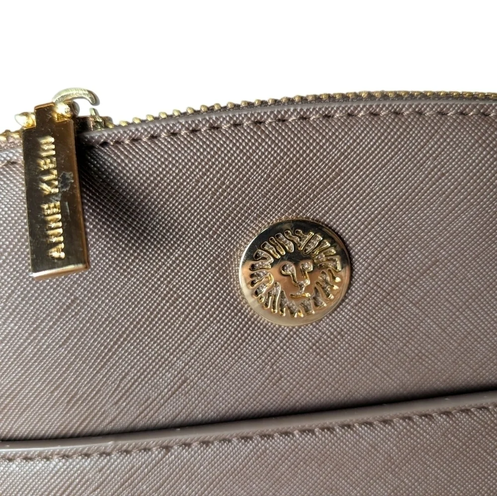 Anne Klein Brown Bag Set Purse Wallet Duo Gold Accents Chain New No Tags